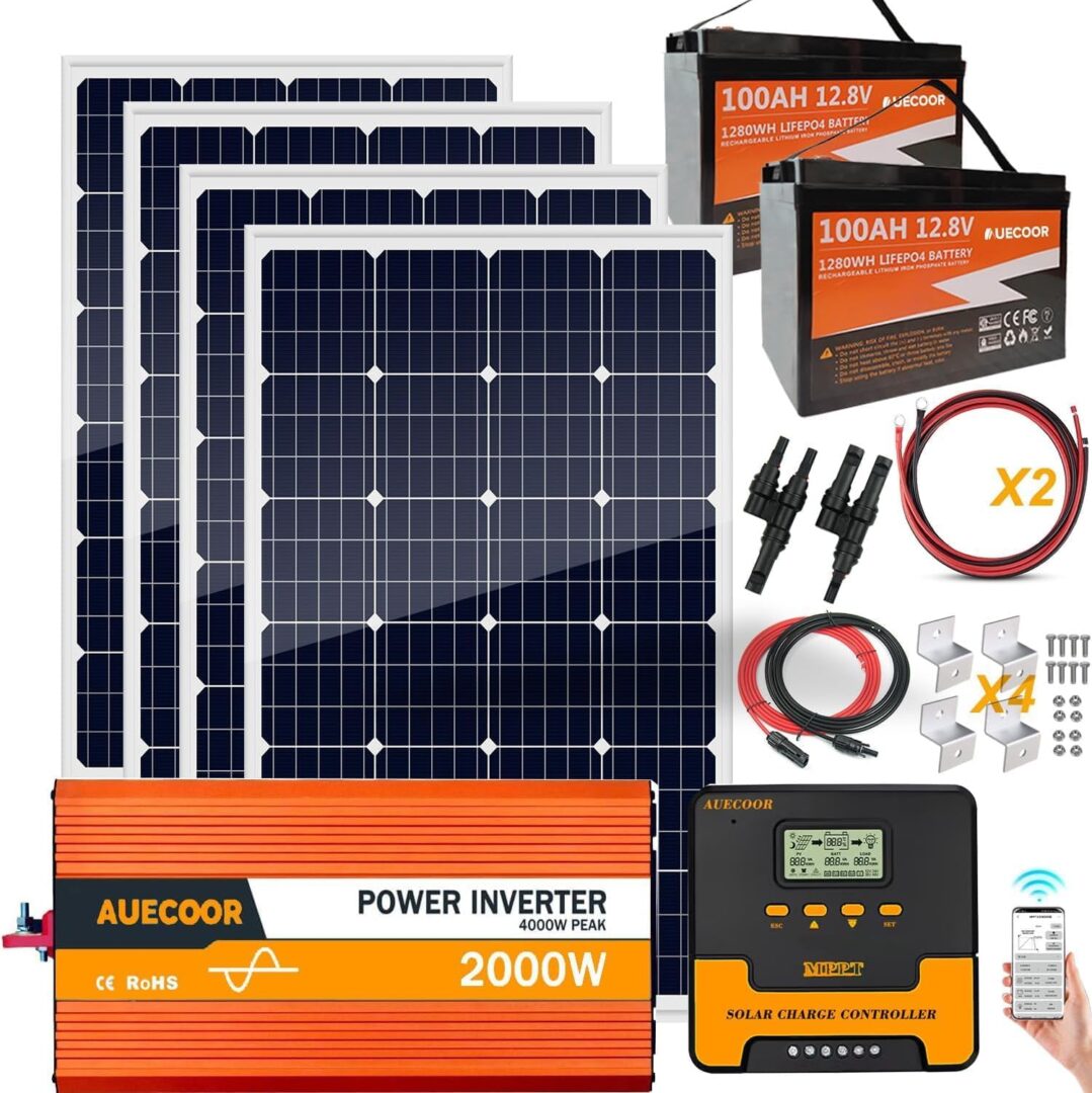 AUECOOR 1.92kWh complete RV solar kit