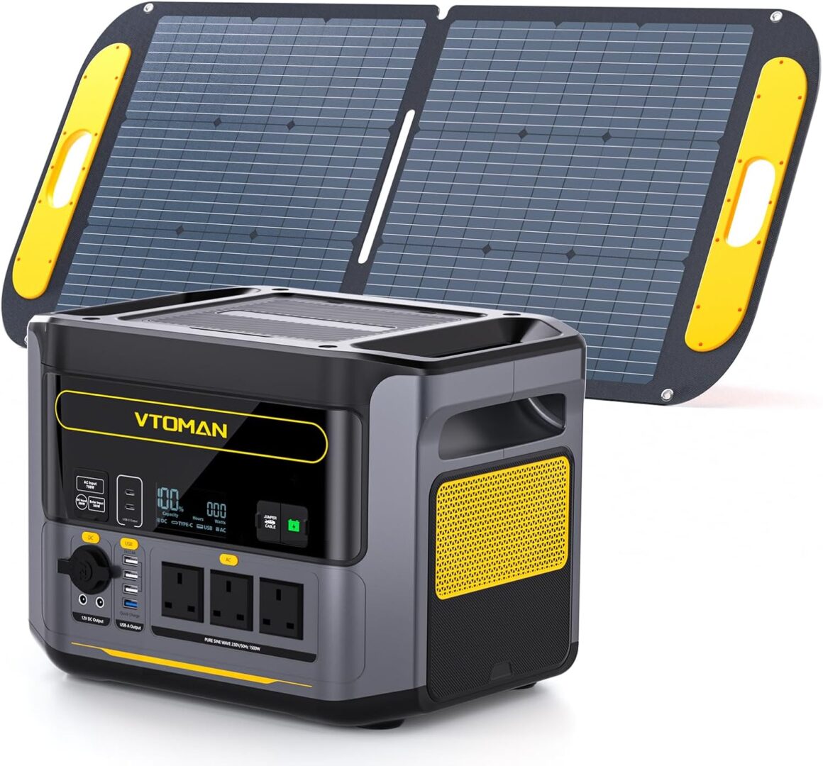 VTOMAN 1000W solar generator with 110W panel