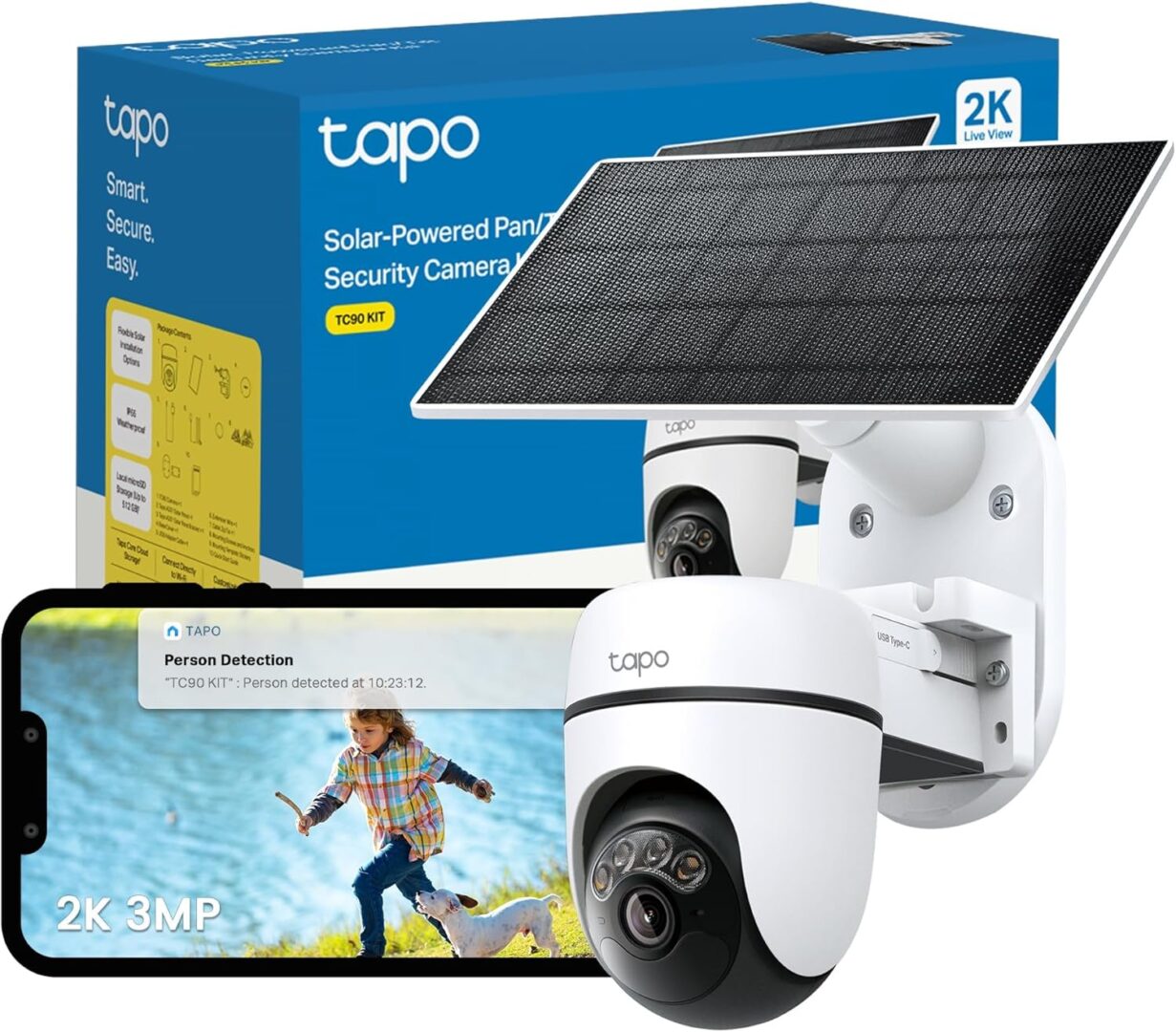 Tapo TC90 KIT 2K 3MP Solar Security Camera Outdoor Wireless