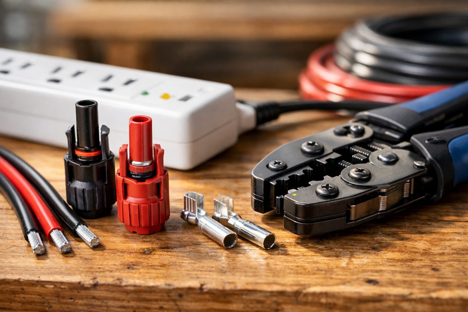 Solar cables, MC4 connectors and crimping tools for UK installations