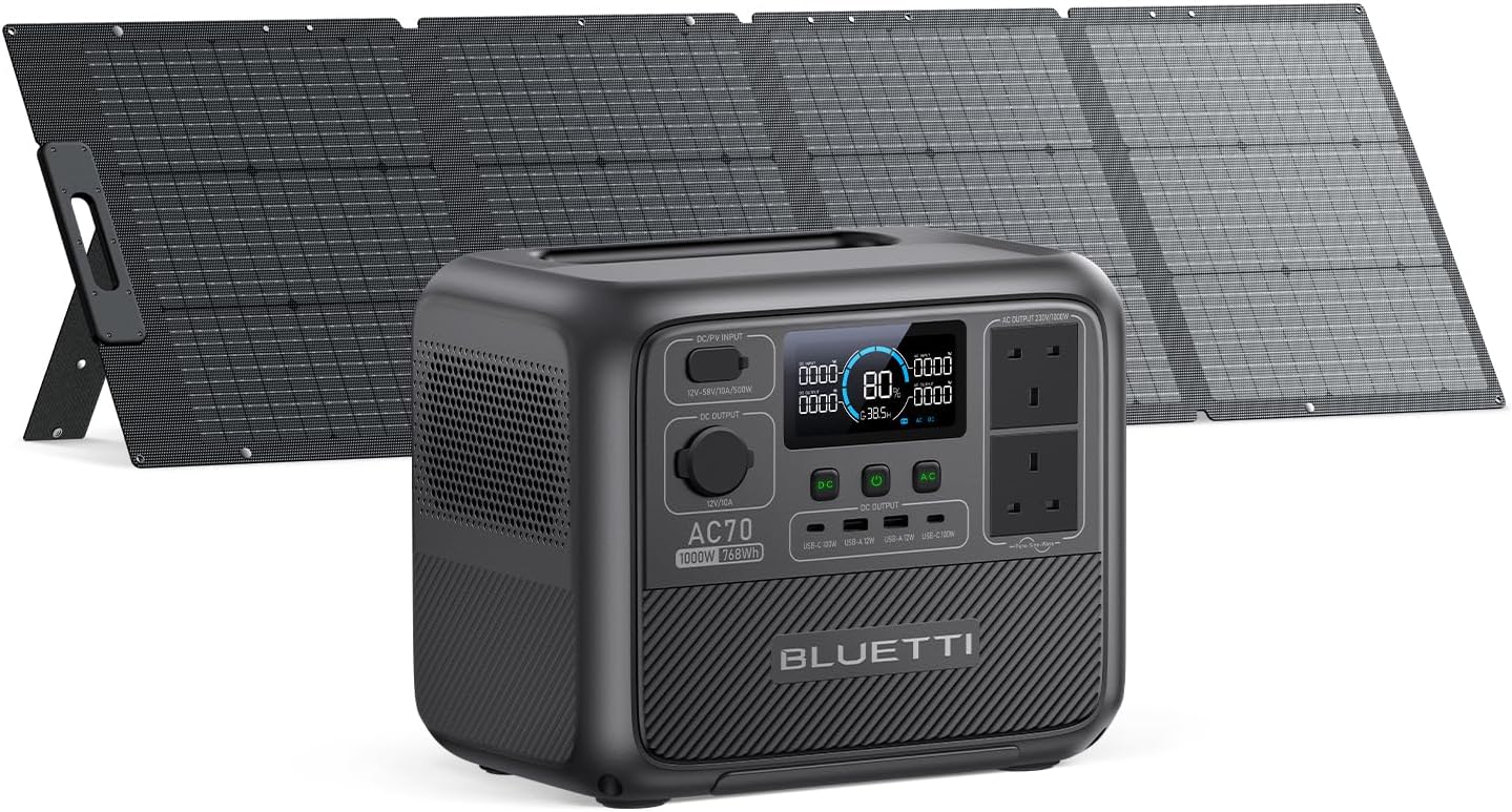 BLUETTI AC70 with 200W Solar Panel