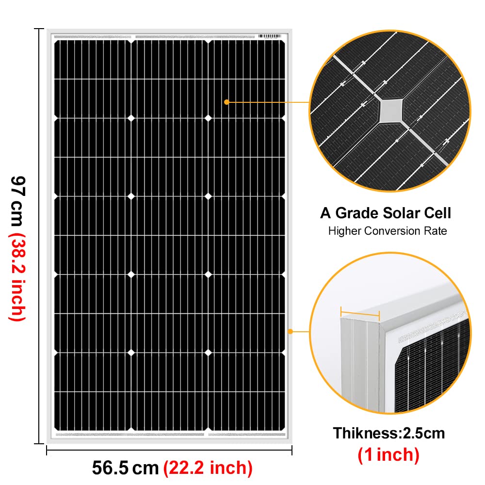 DOKIO 100W Monocrystalline Solar Panel