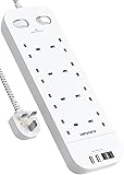 Extension Lead 1.8m 8-Way with USB-C Surge