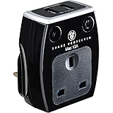 Masterplug Single Socket Surge with 2 USB