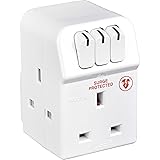 Masterplug 3-Socket Surge Adaptor Individual Switches