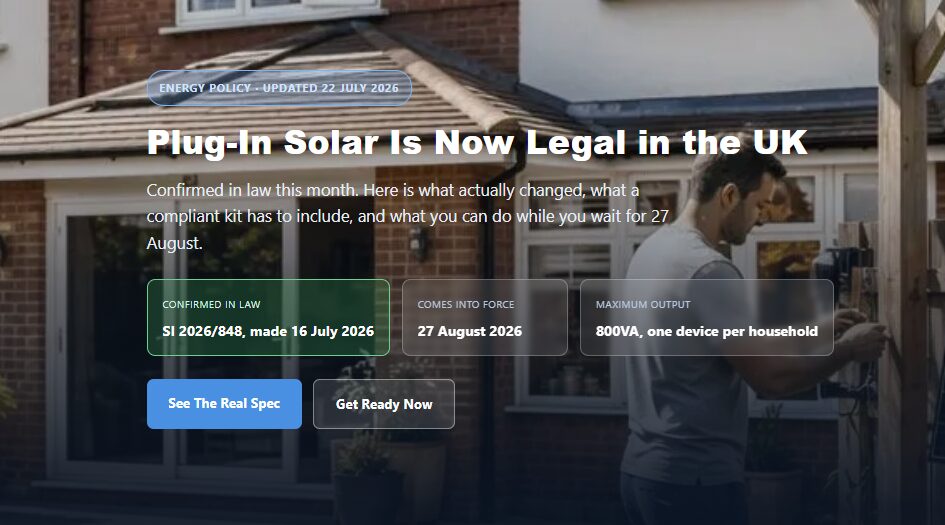 Plug-In Solar Is Now Legal in the UK